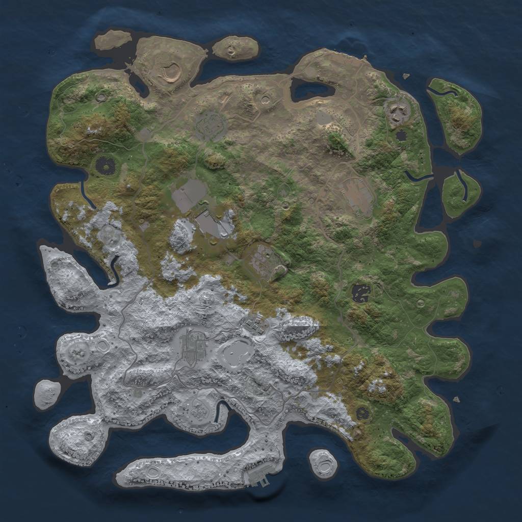 Rust Map: Procedural Map, Size: 4000, Seed: 455675, 18 Monuments