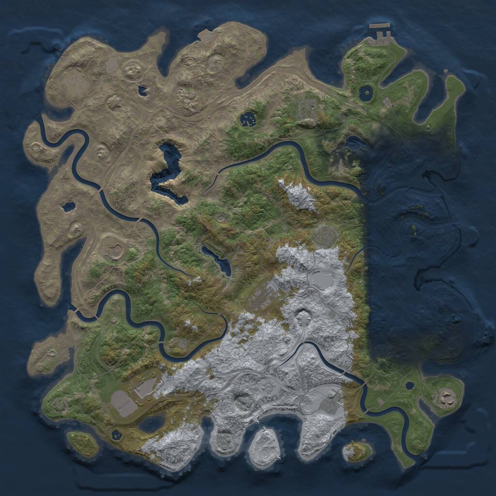 Rust Map: Procedural Map, Size: 4800, Seed: 2101492652, 17 Monuments