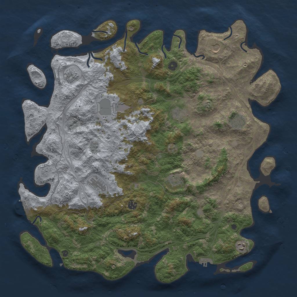 Rust Map: Procedural Map, Size: 4800, Seed: 1048272807, 19 Monuments