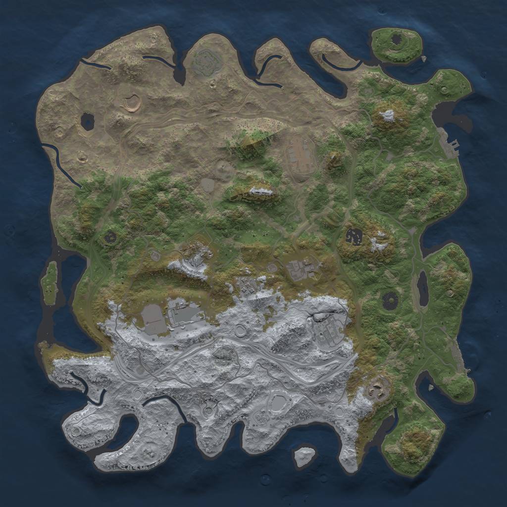 Rust Map: Procedural Map, Size: 4300, Seed: 14082022, 17 Monuments