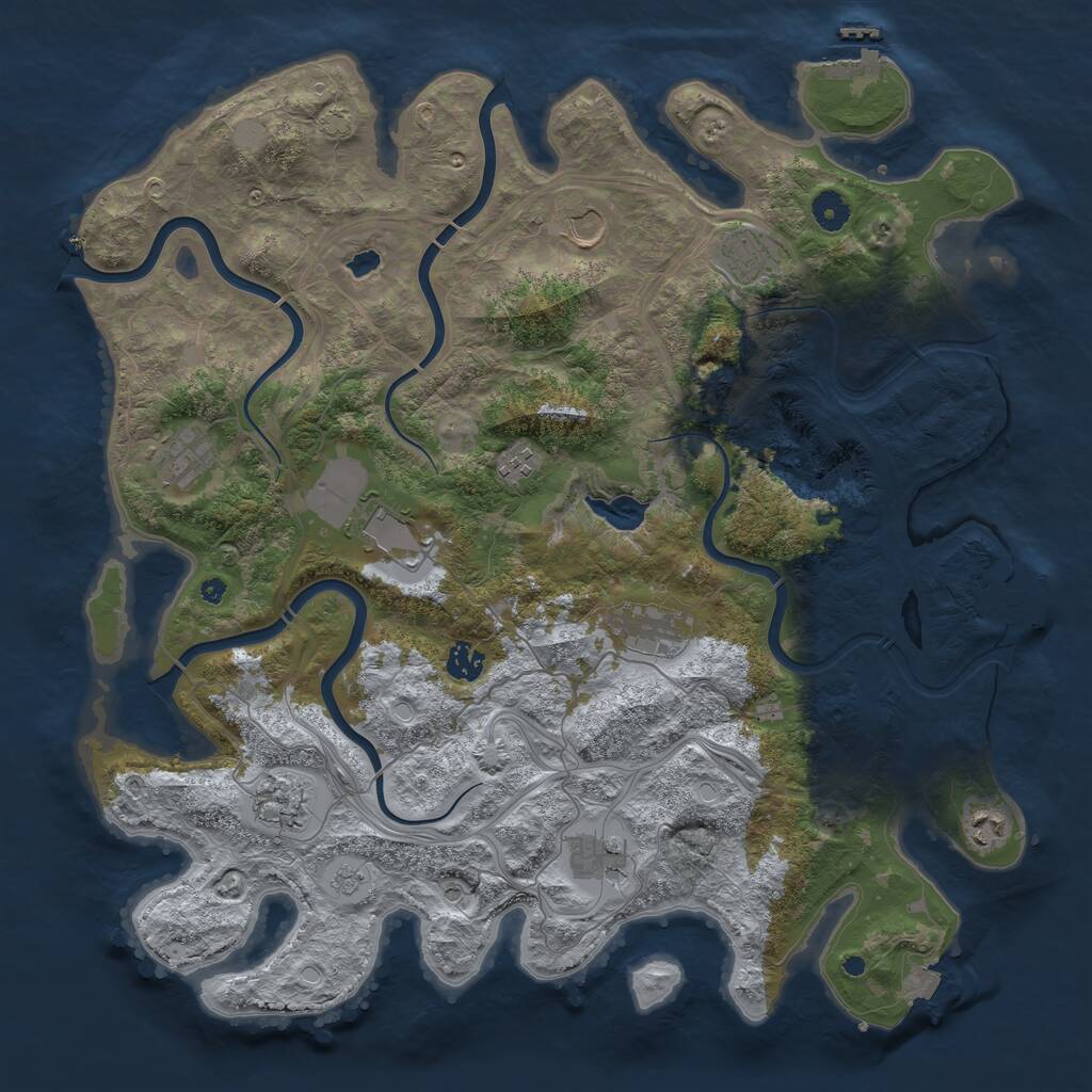 Rust Map: Procedural Map, Size: 4300, Seed: 14082022, 16 Monuments