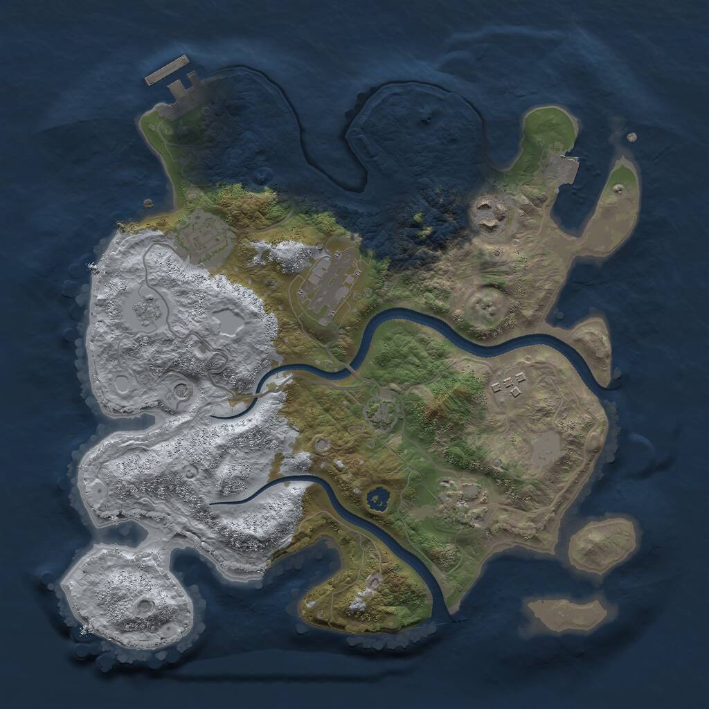 Rust Map: Procedural Map, Size: 3000, Seed: 12575211, 10 Monuments