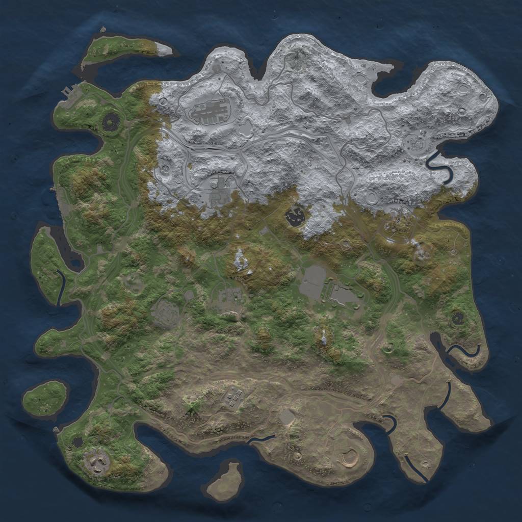 Rust Map: Procedural Map, Size: 4250, Seed: 1687348147, 19 Monuments