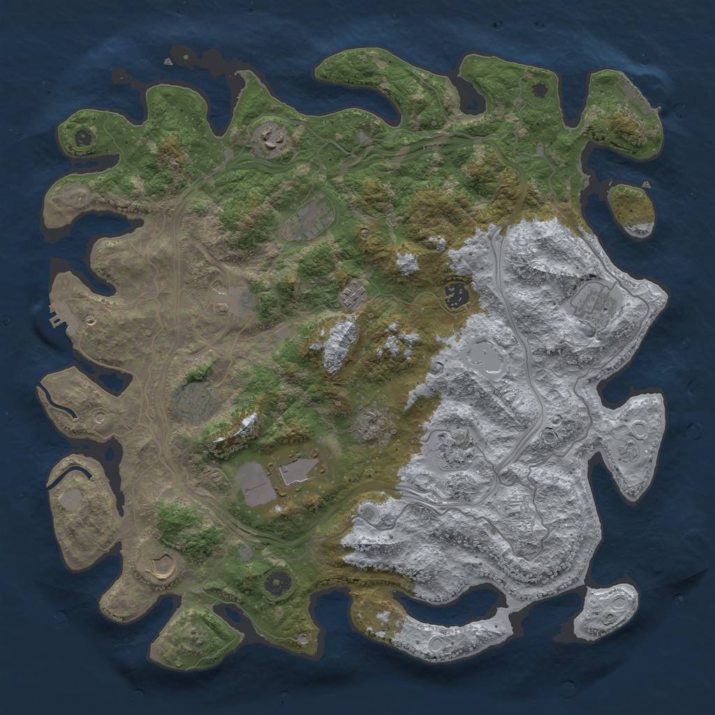 Rust Map: Procedural Map, Size: 4250, Seed: 23882, 19 Monuments