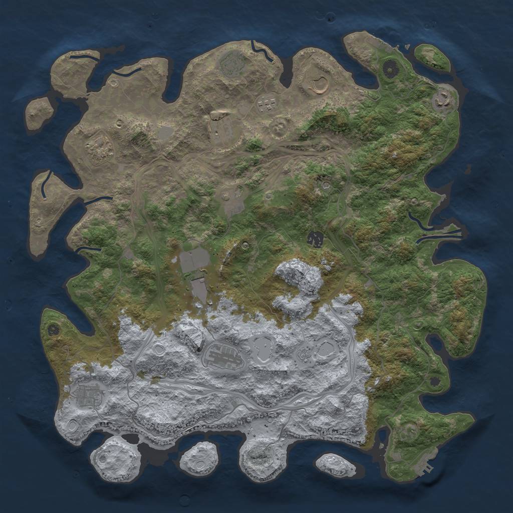 Rust Map: Procedural Map, Size: 4500, Seed: 13891, 20 Monuments