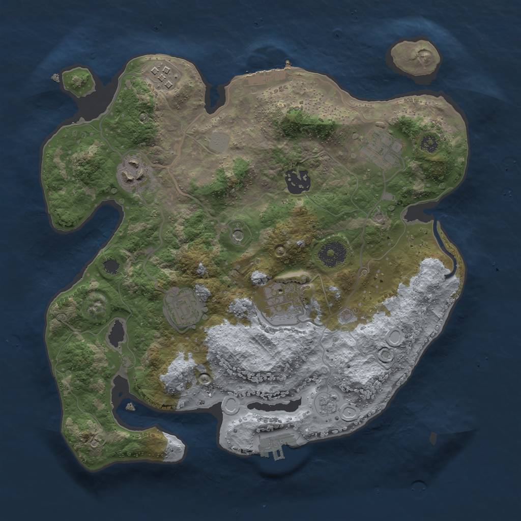 Rust Map: Procedural Map, Size: 3000, Seed: 1473108856, 15 Monuments