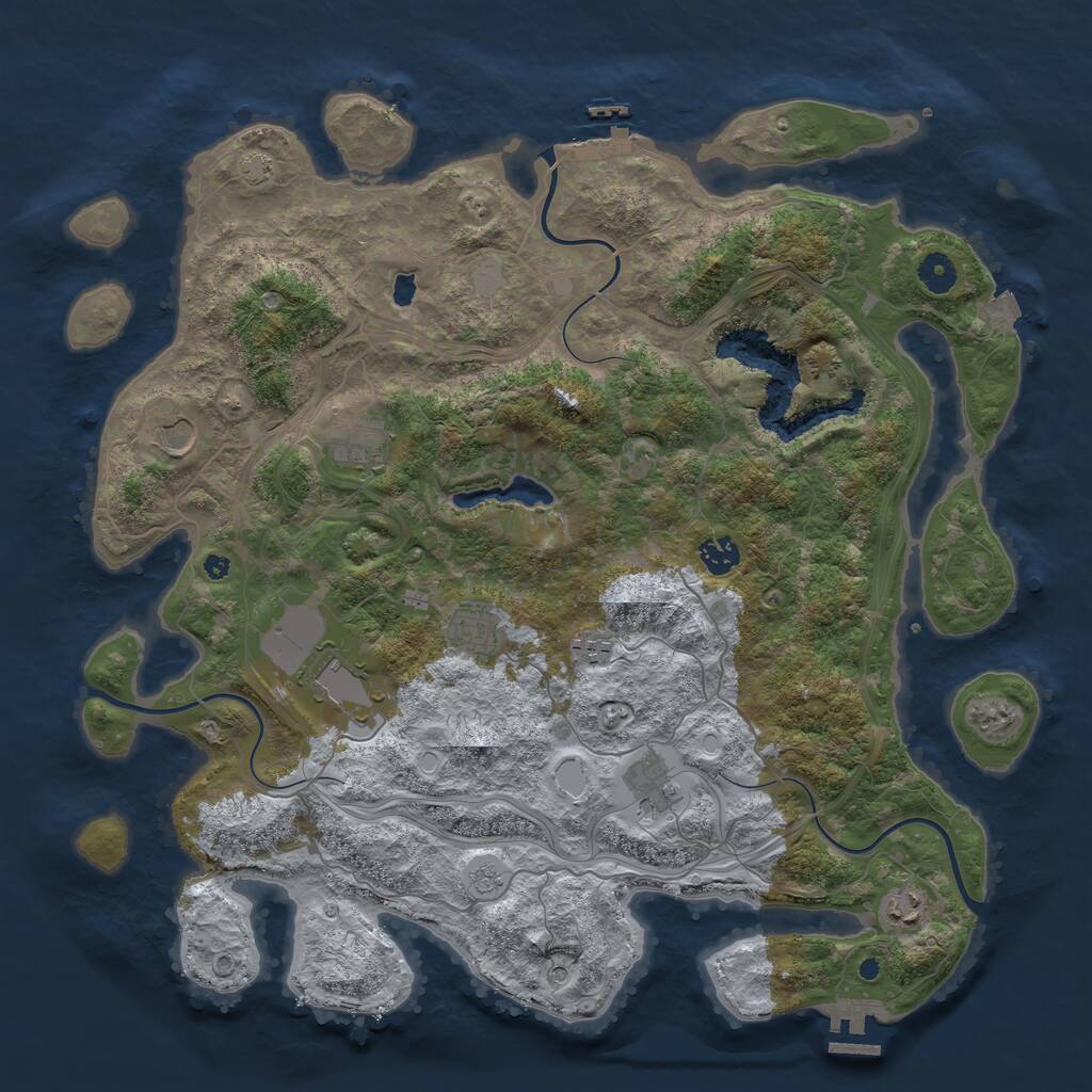 Rust Map: Procedural Map, Size: 4250, Seed: 591144946, 14 Monuments