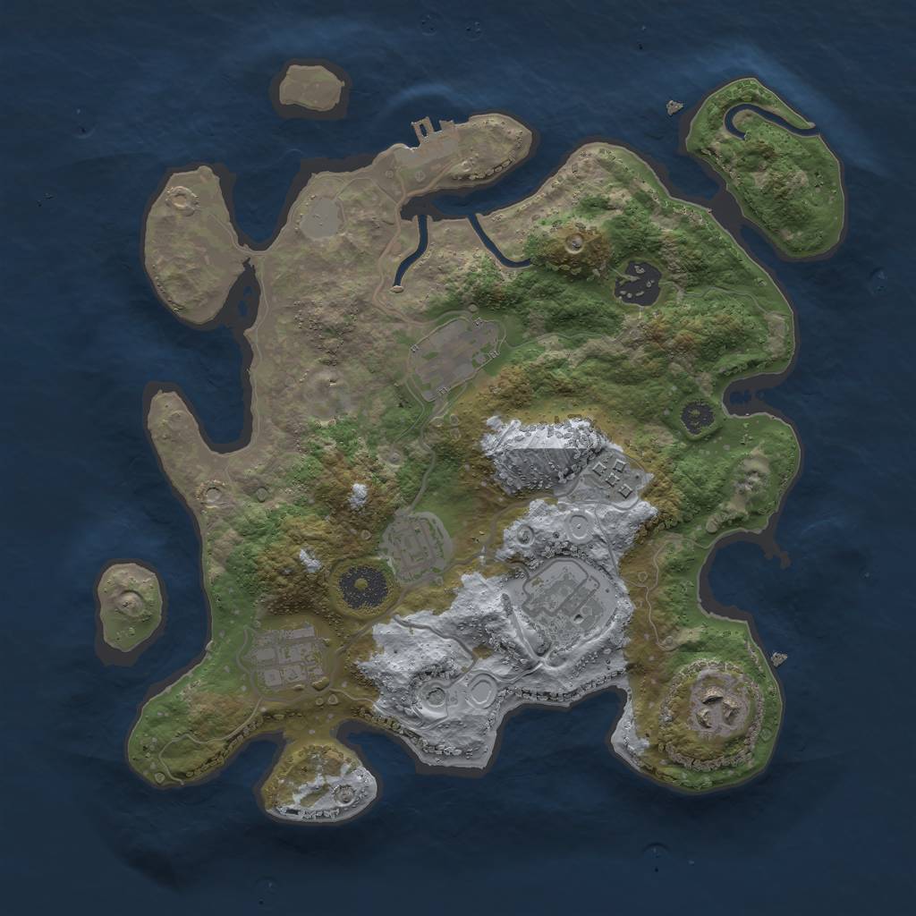 Rust Map: Procedural Map, Size: 3000, Seed: 4679, 14 Monuments