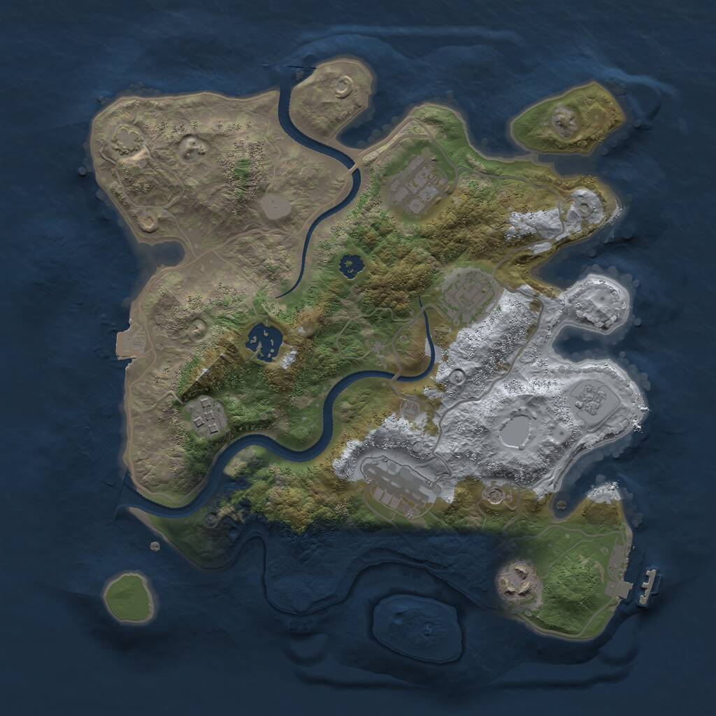 Rust Map: Procedural Map, Size: 3000, Seed: 16571, 11 Monuments