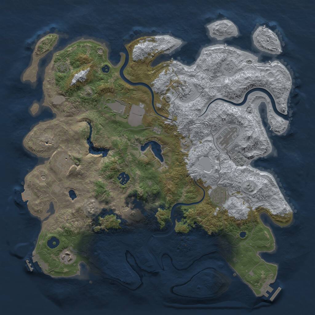 Rust Map: Procedural Map, Size: 4000, Seed: 6459, 15 Monuments