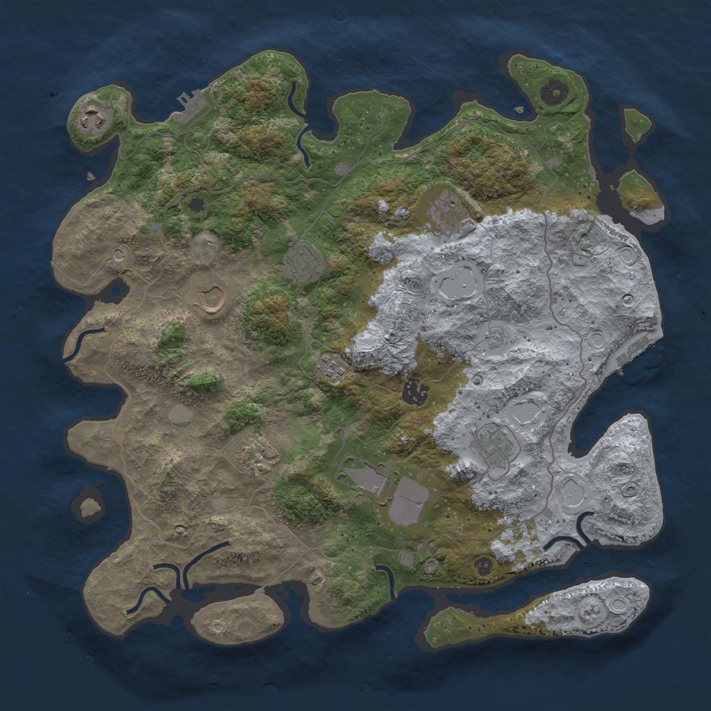 Rust Map: Procedural Map, Size: 4000, Seed: 769769, 18 Monuments