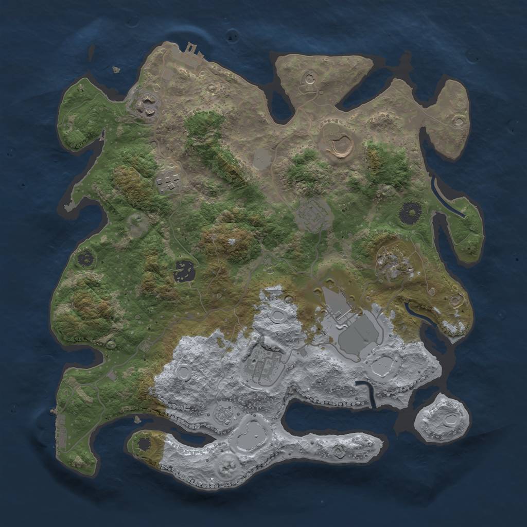 Rust Map: Procedural Map, Size: 3500, Seed: 446, 17 Monuments