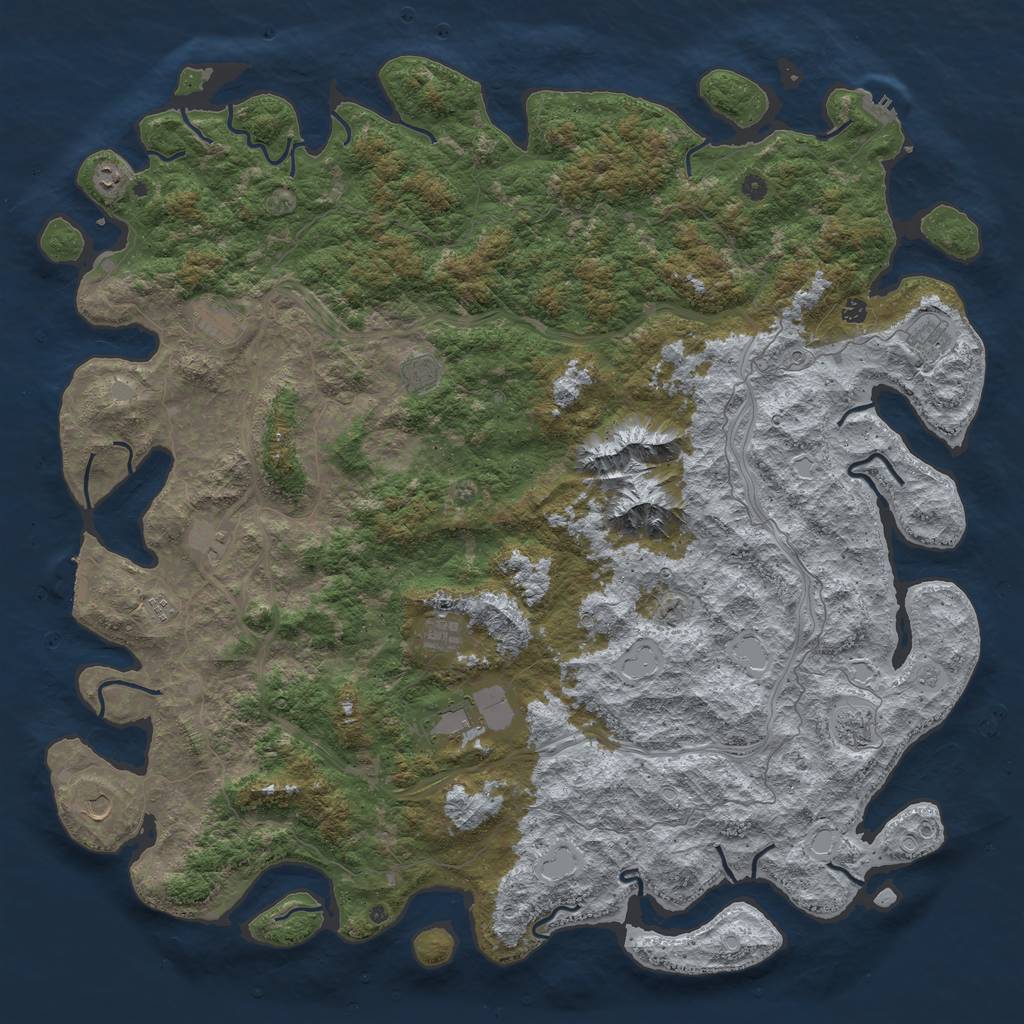 Rust Map: Procedural Map, Size: 6000, Seed: 1669398346, 20 Monuments