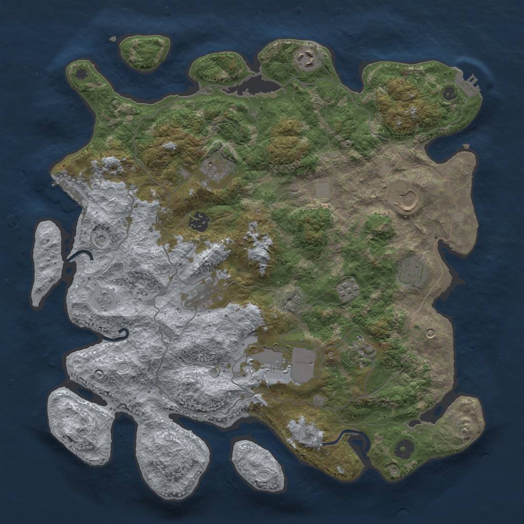 Rust Map: Procedural Map, Size: 4000, Seed: 1617468392, 18 Monuments