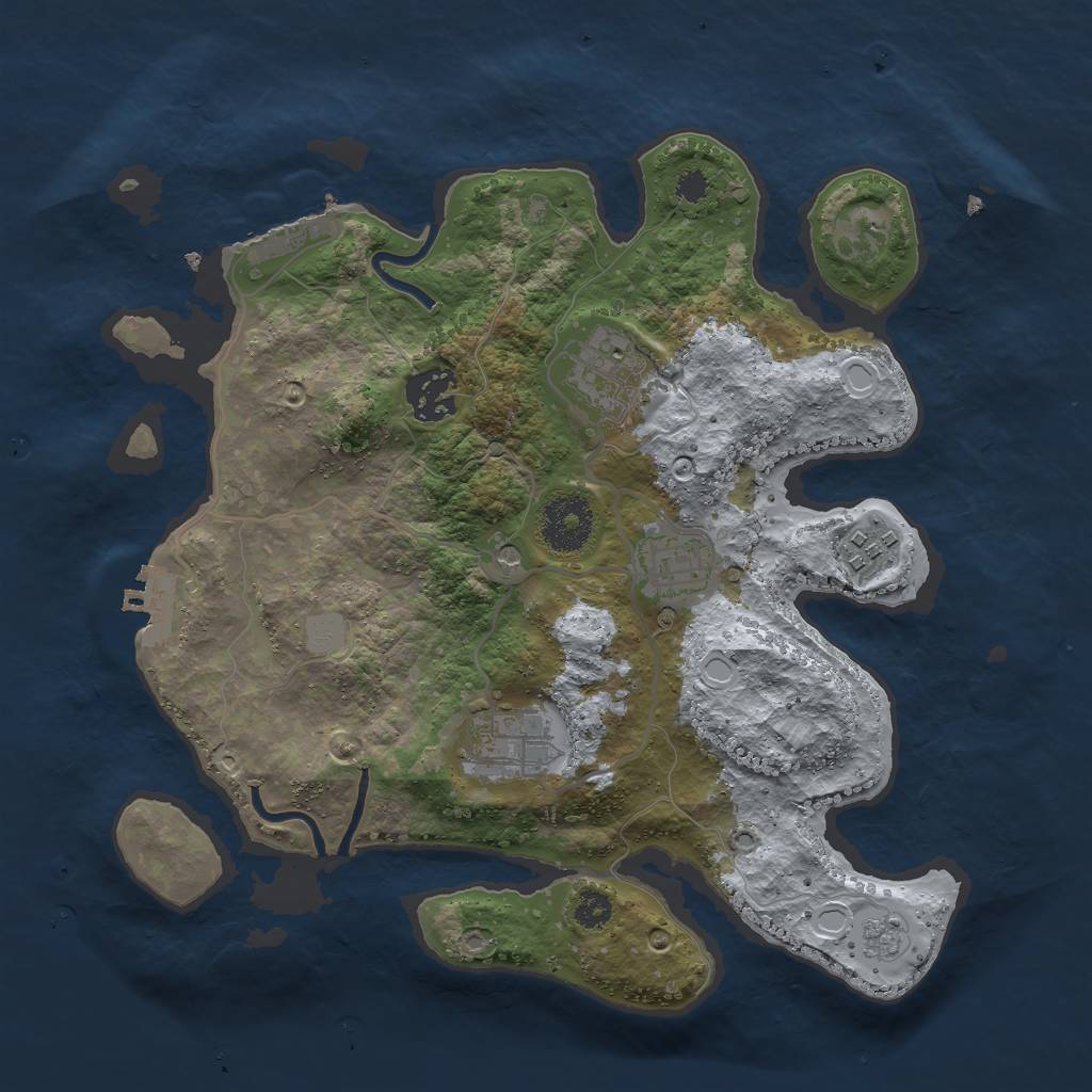 Rust Map: Procedural Map, Size: 3000, Seed: 1516342, 14 Monuments