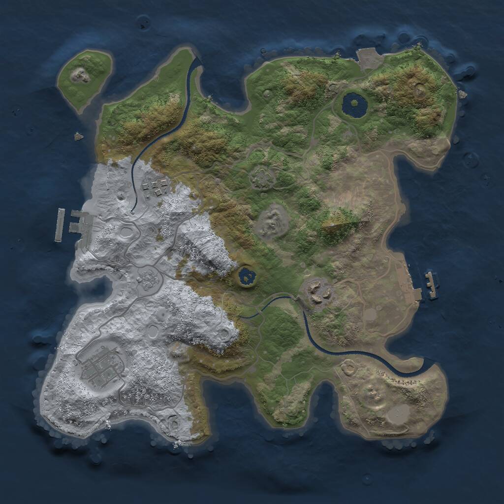 Rust Map: Procedural Map, Size: 3000, Seed: 21122, 8 Monuments