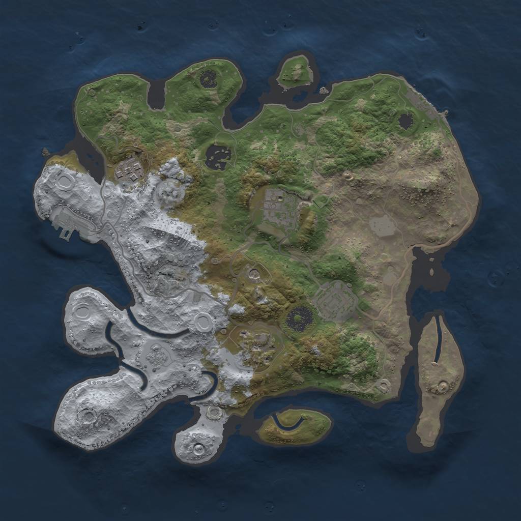 Rust Map: Procedural Map, Size: 3000, Seed: 15443, 14 Monuments