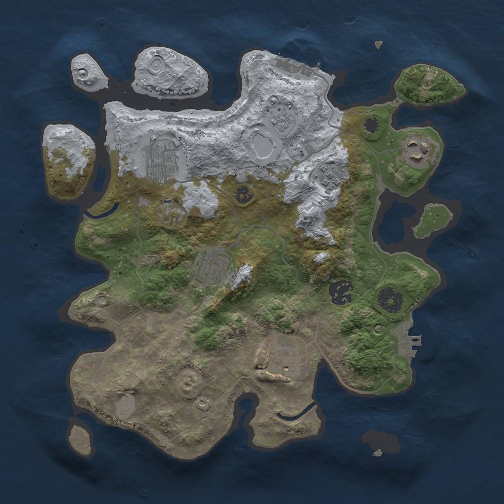 Rust Map: Procedural Map, Size: 3000, Seed: 299625102, 14 Monuments