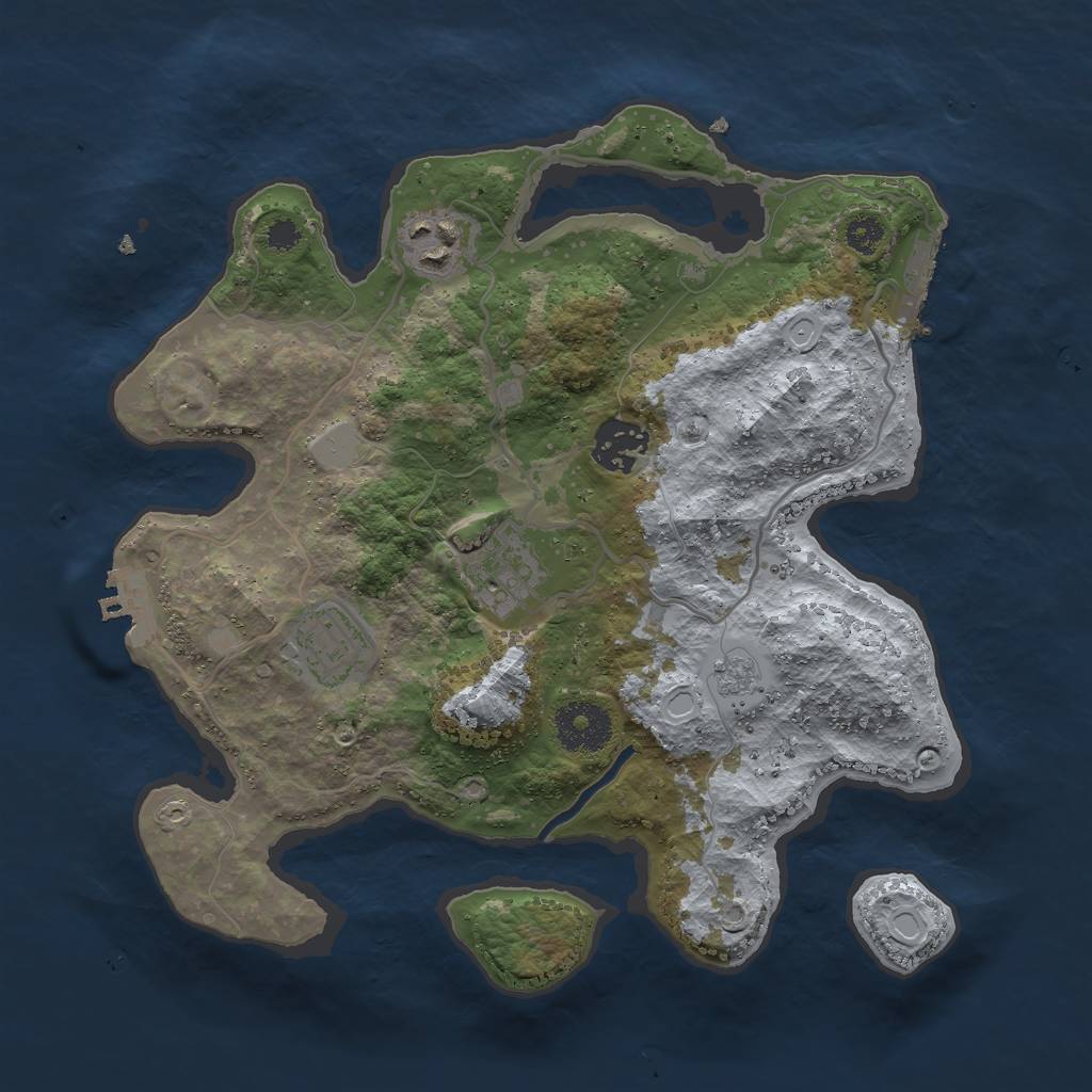 Rust Map: Procedural Map, Size: 3000, Seed: 1331295878, 12 Monuments