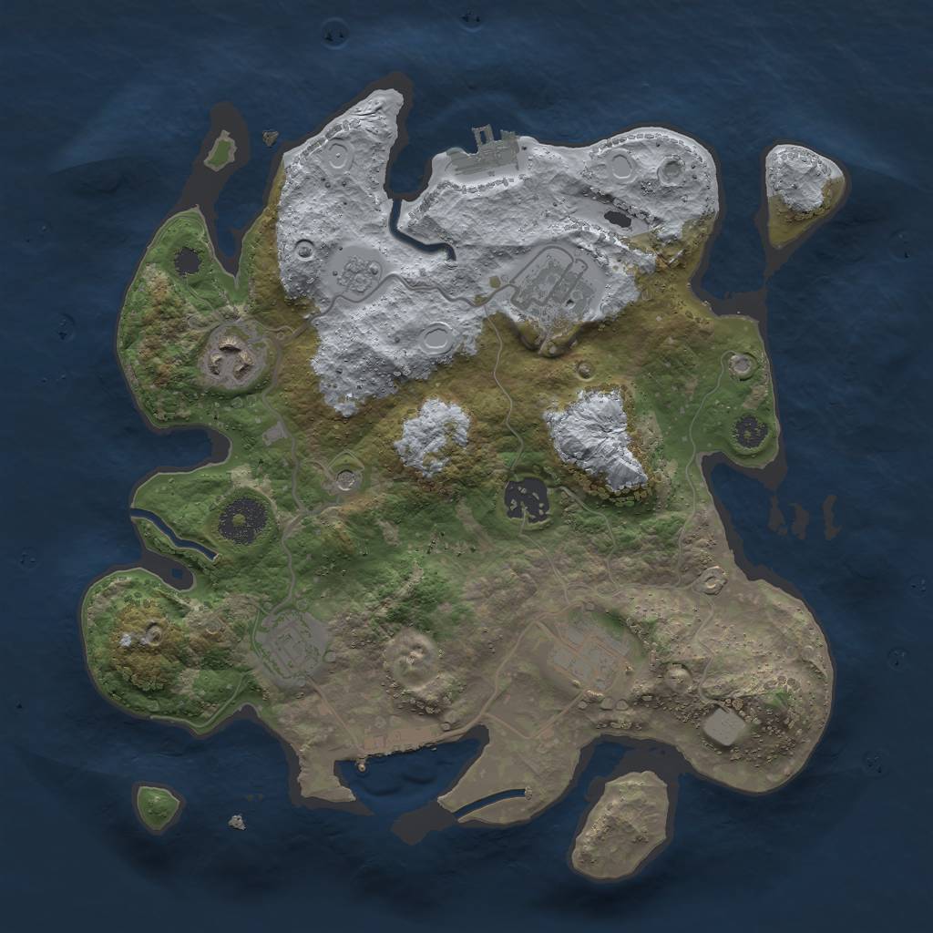 Rust Map: Procedural Map, Size: 3000, Seed: 731337171, 14 Monuments