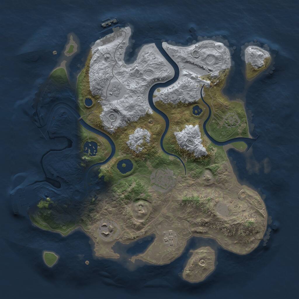 Rust Map: Procedural Map, Size: 3000, Seed: 731337171, 10 Monuments