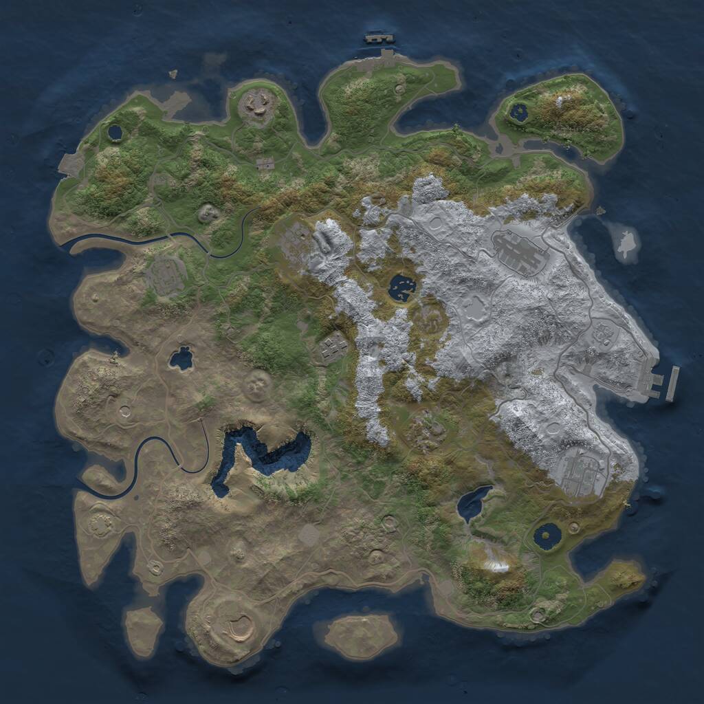 Rust Map: Procedural Map, Size: 4000, Seed: 483046814, 15 Monuments