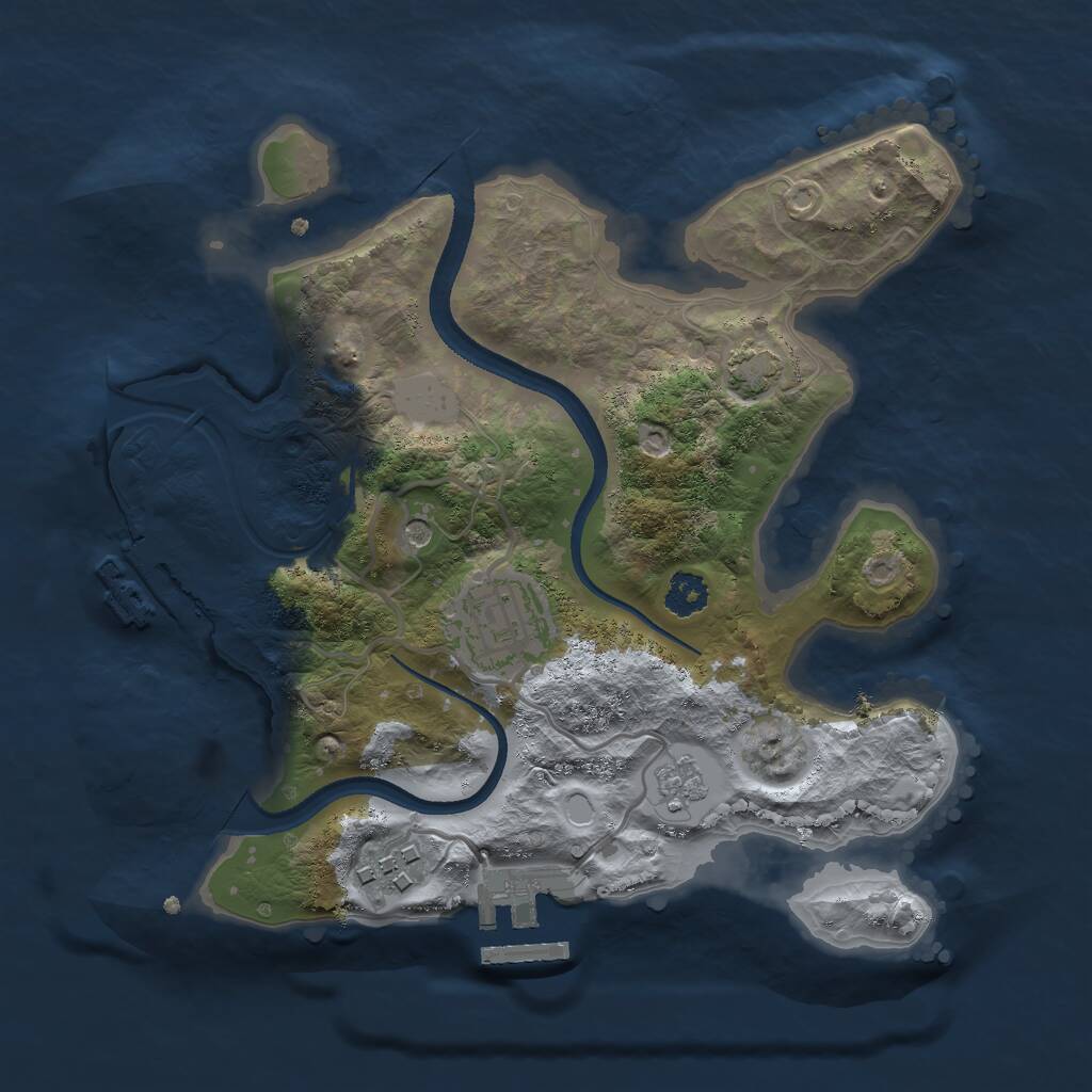 Rust Map: Procedural Map, Size: 2500, Seed: 3860, 8 Monuments