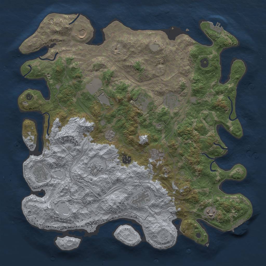 Rust Map: Procedural Map, Size: 4300, Seed: 500, 20 Monuments