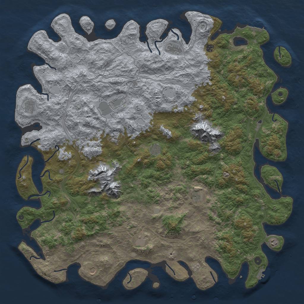 Rust Map: Procedural Map, Size: 6000, Seed: 123352202, 20 Monuments