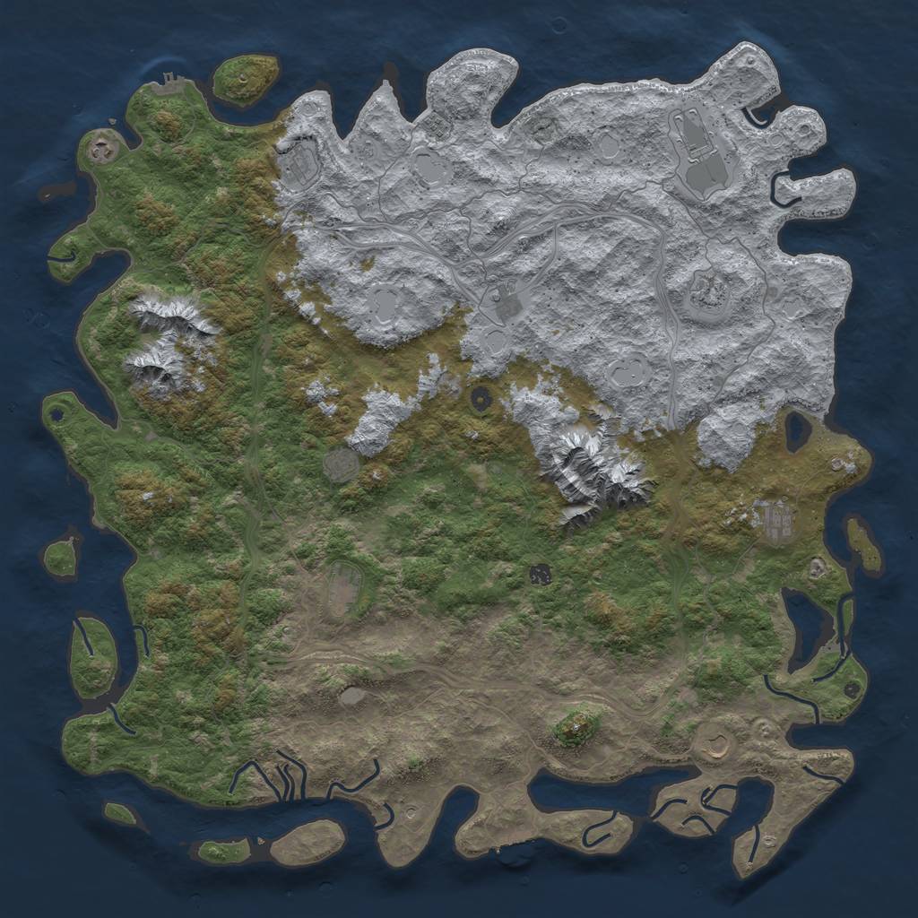 Rust Map: Procedural Map, Size: 6000, Seed: 10125, 20 Monuments