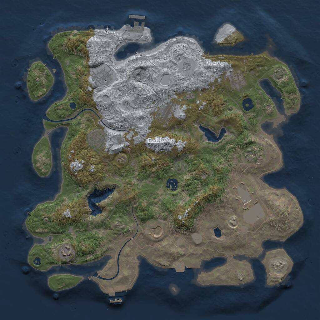 Rust Map: Procedural Map, Size: 4000, Seed: 734071659, 15 Monuments