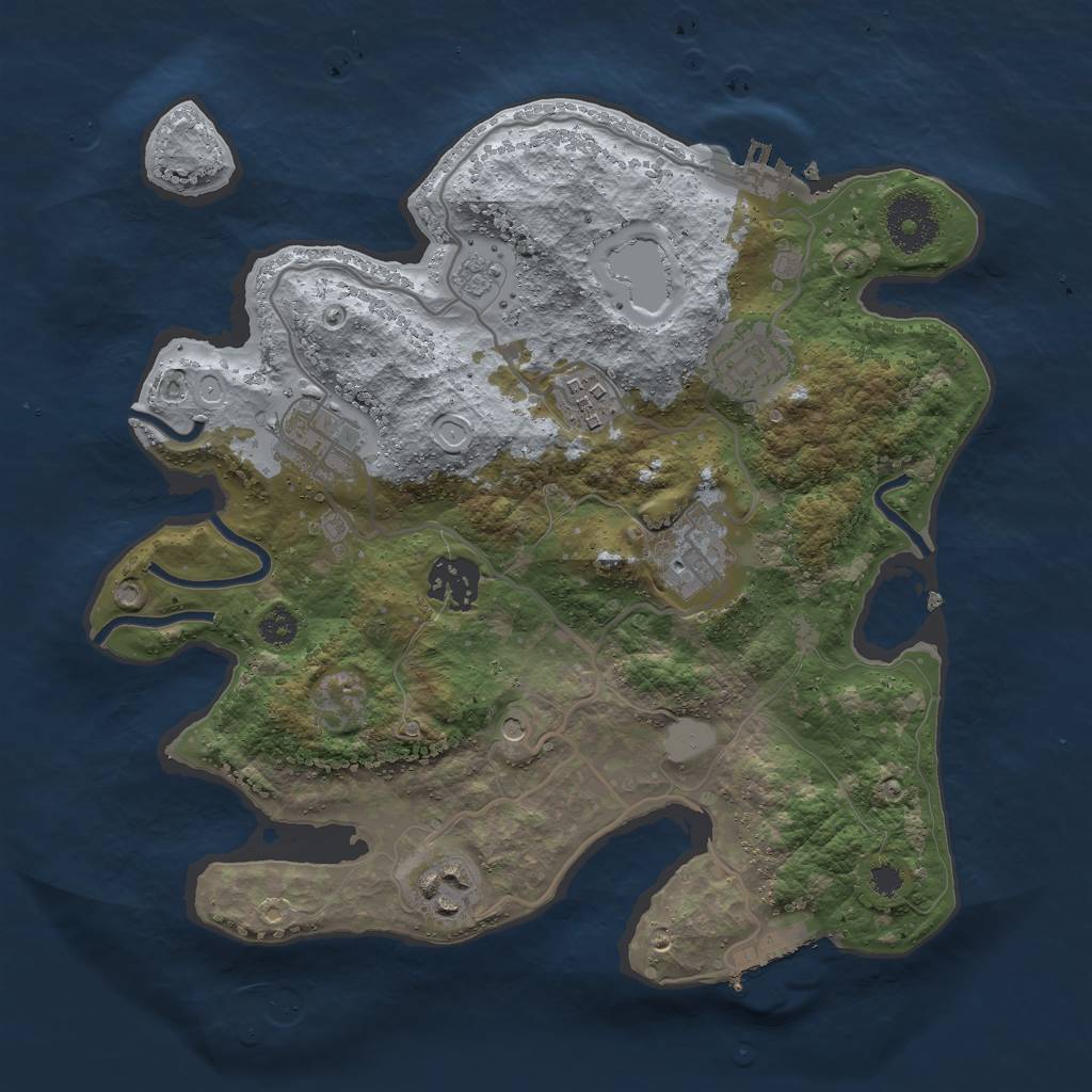 Rust Map: Procedural Map, Size: 3000, Seed: 2322, 15 Monuments