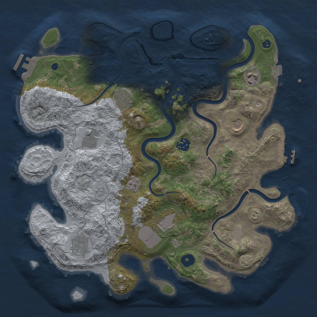 Rust Map: Procedural Map, Size: 3650, Seed: 1445792000, 14 Monuments