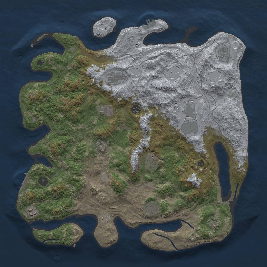 Rust Map: Procedural Map, Size: 4250, Seed: 237353400, 19 Monuments