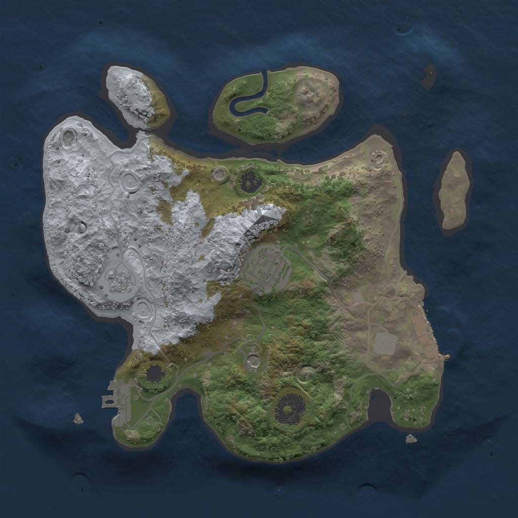 Rust Map: Procedural Map, Size: 2500, Seed: 823112267, 10 Monuments