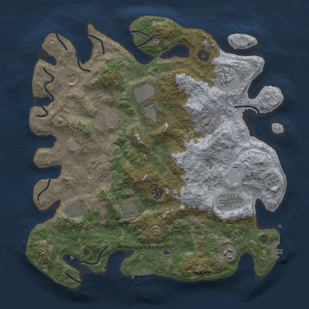 Rust Map: Procedural Map, Size: 3900, Seed: 171753888, 19 Monuments