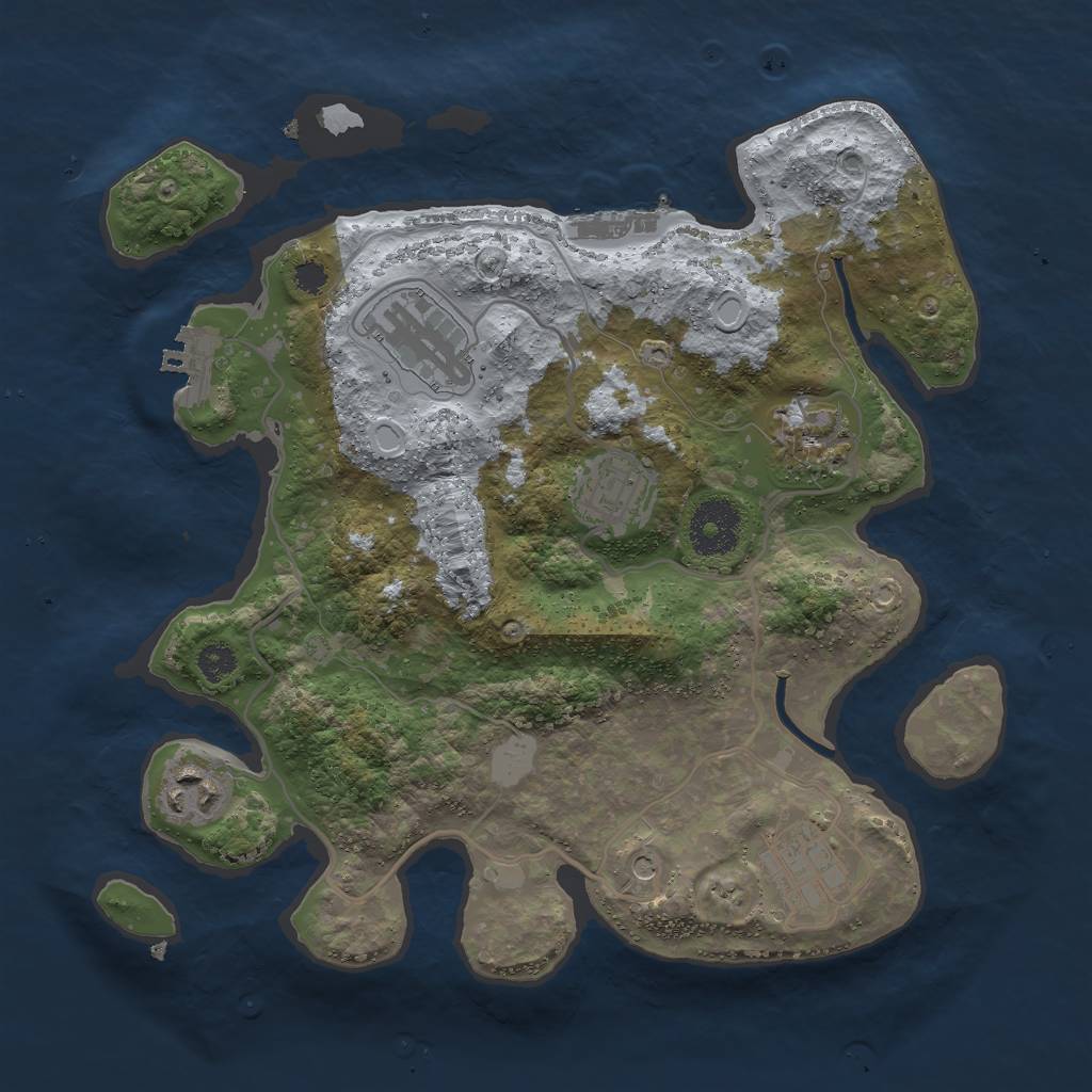 Rust Map: Procedural Map, Size: 3000, Seed: 769482273, 13 Monuments