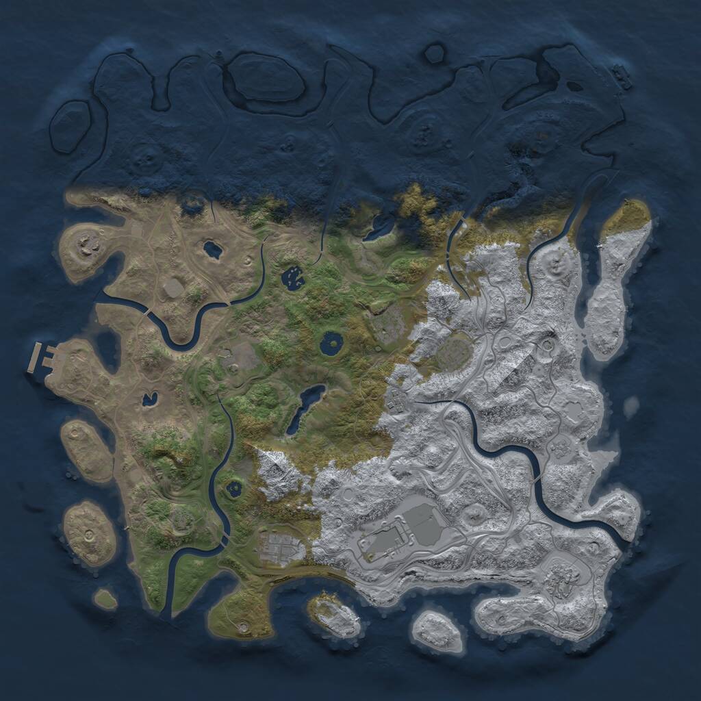 Rust Map: Procedural Map, Size: 4500, Seed: 1920748714, 15 Monuments