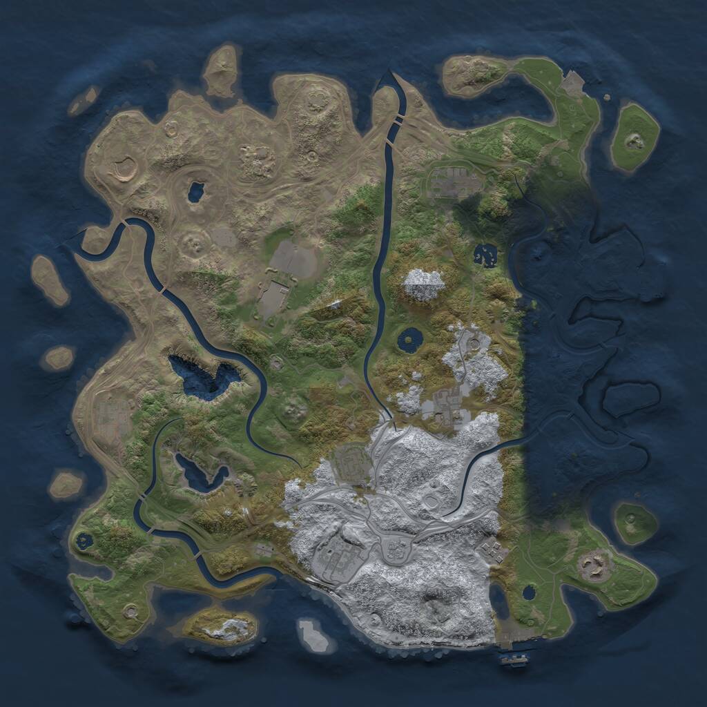 Rust Map: Procedural Map, Size: 4250, Seed: 1010181311, 17 Monuments
