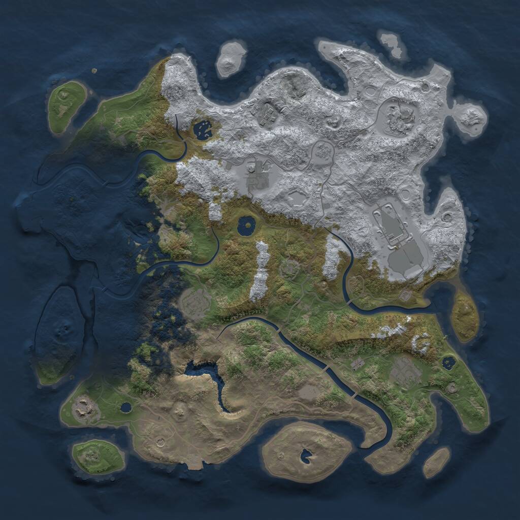 Rust Map: Procedural Map, Size: 4000, Seed: 1589129225, 13 Monuments