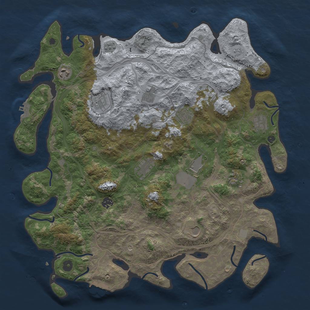 Rust Map: Procedural Map, Size: 4300, Seed: 625503380, 20 Monuments
