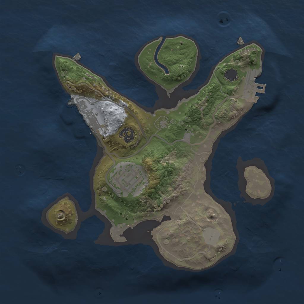 Rust Map: Procedural Map, Size: 2000, Seed: 2093721091, 8 Monuments