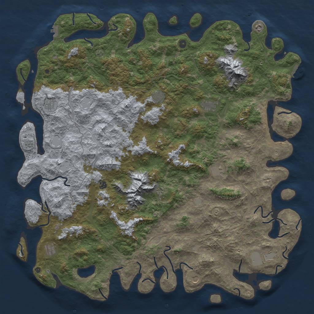 Rust Map: Procedural Map, Size: 6000, Seed: 96, 20 Monuments