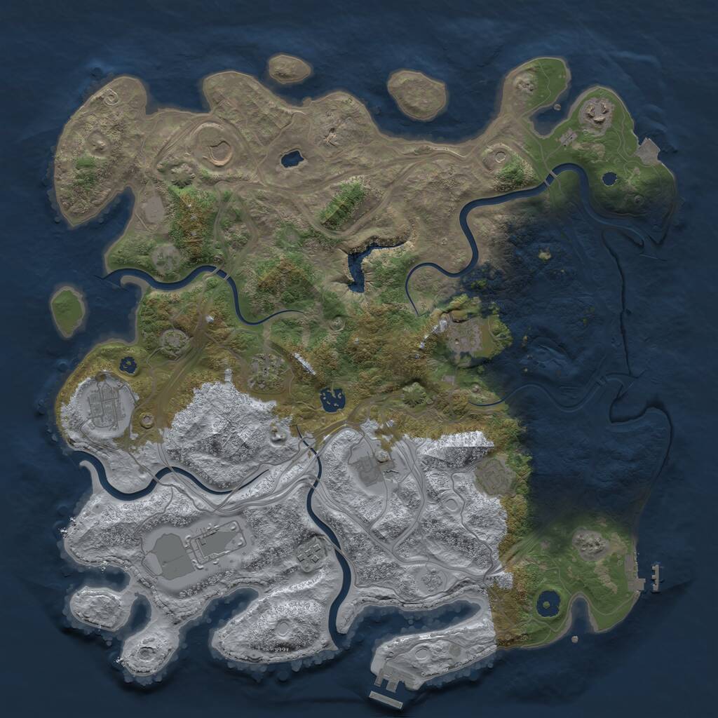 Rust Map: Procedural Map, Size: 4250, Seed: 10002, 16 Monuments