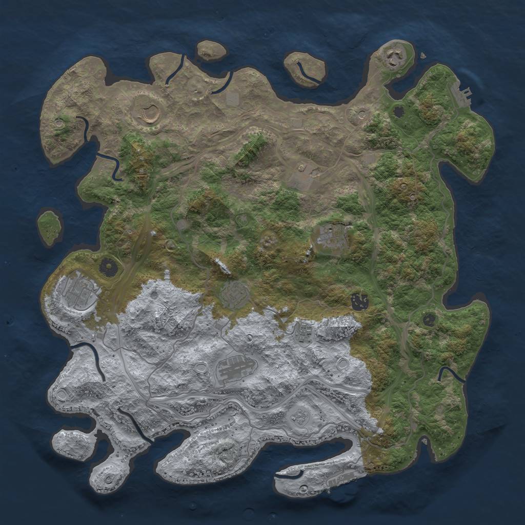 Rust Map: Procedural Map, Size: 4250, Seed: 10002, 18 Monuments
