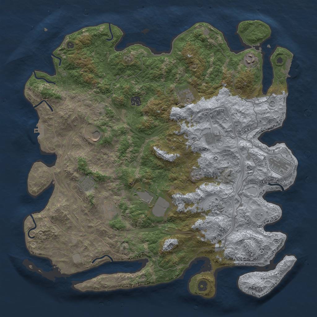 Rust Map: Procedural Map, Size: 4500, Seed: 1579930932, 20 Monuments