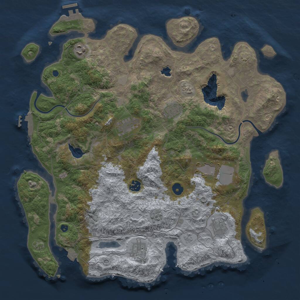 Rust Map: Procedural Map, Size: 4000, Seed: 38733, 14 Monuments