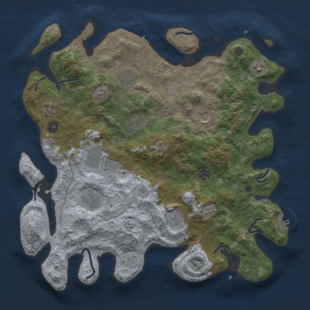 Rust Map: Procedural Map, Size: 4000, Seed: 862800, 19 Monuments