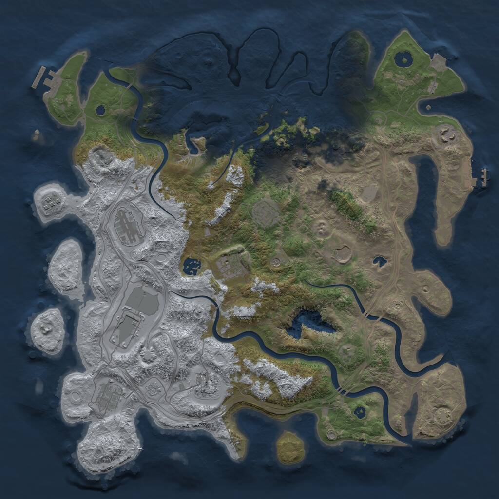 Rust Map: Procedural Map, Size: 4250, Seed: 9888, 17 Monuments