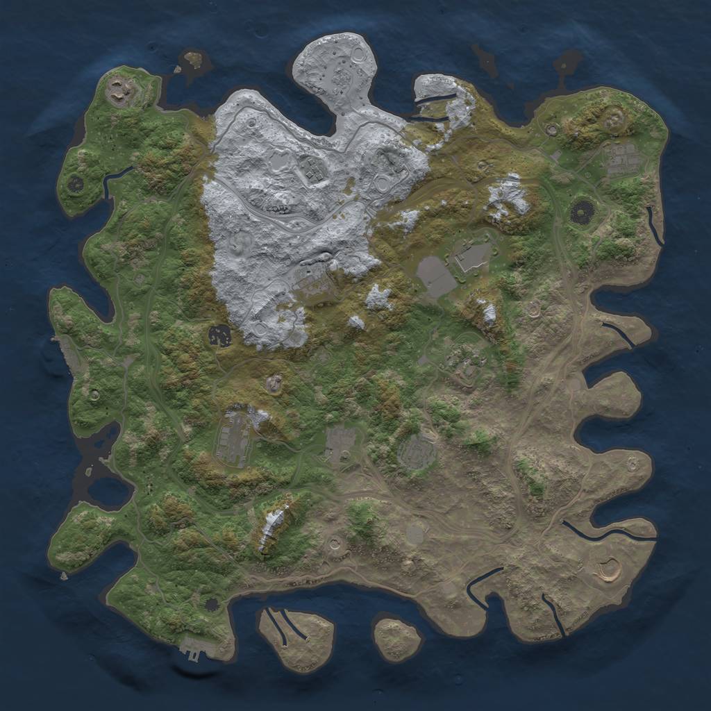 Rust Map: Procedural Map, Size: 4500, Seed: 512430856, 20 Monuments